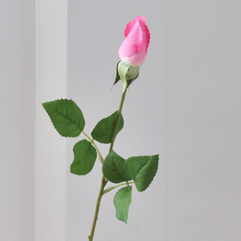 45cm Real Touch Single stem Artificial Rose Bud Flower