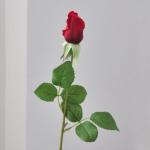 45cm Real Touch Single stem Artificial Rose Bud Flower - Image 4