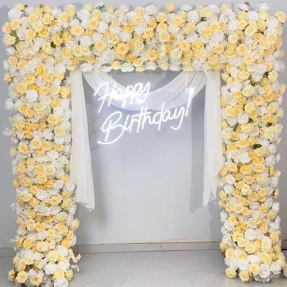 2.4*2.4m Yellow Artificial Flower Square Arch Flower Arrangement
