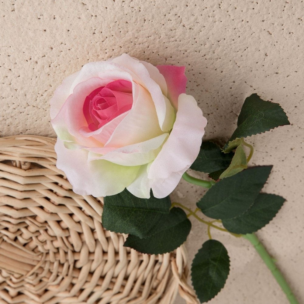 51cm Velvet Single Stem Artificial Rose Flower