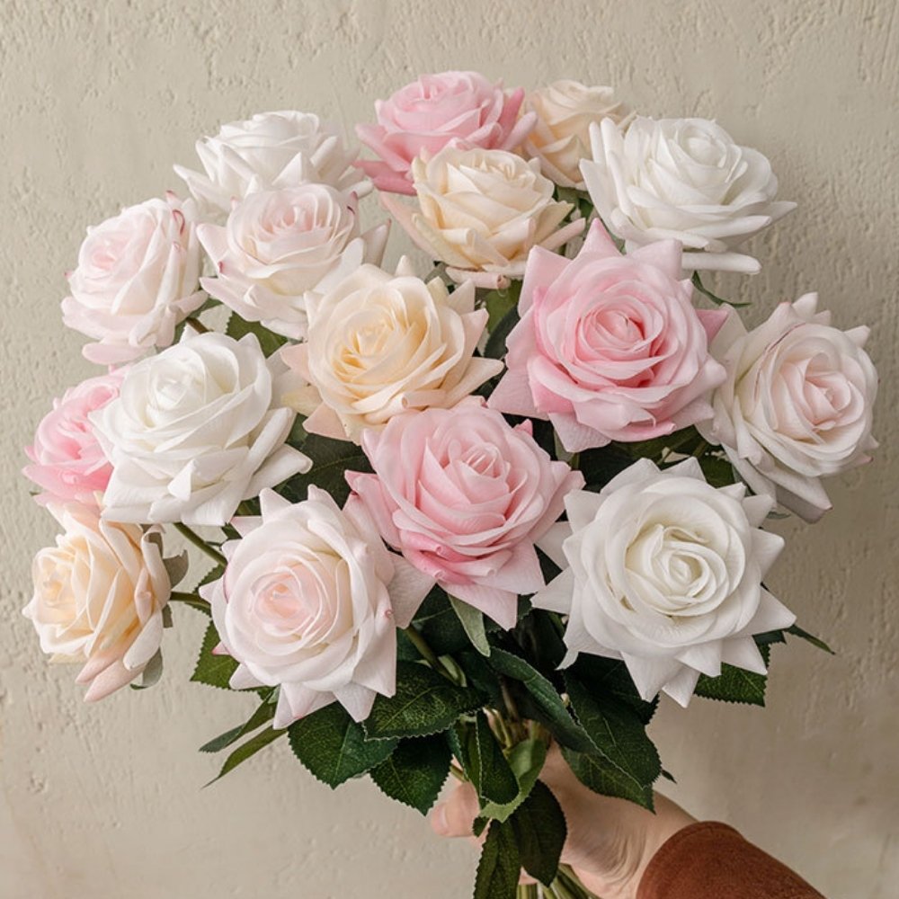42.5cm Real Touch Single Stem Artificial Rose Flower