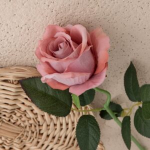 51cm Velvet Single Stem Artificial Rose Flower - Image 16