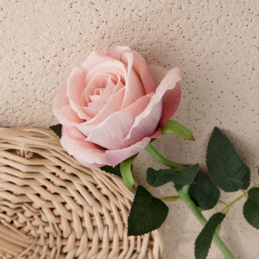 51cm Velvet Single Stem Artificial Rose Flower