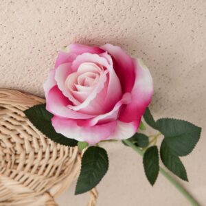 51cm Velvet Single Stem Artificial Rose Flower - Image 13