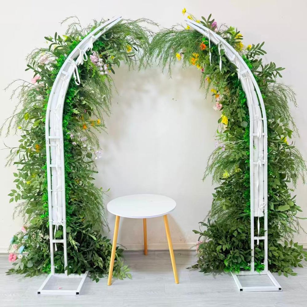2.4m Green&Yellow Spring Greenery Artificial Flower Horn Arch