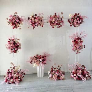 Red&Pink Hanging Flower Arrangement Set Flower Ball