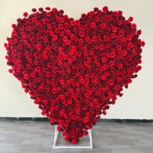 2.4*2.4(8*8ft) Red Heart Shaped Flower Wall