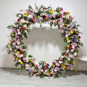 2*2m Colorful Artificial Flower Round shaped Arch Hanging Flower Arrangement