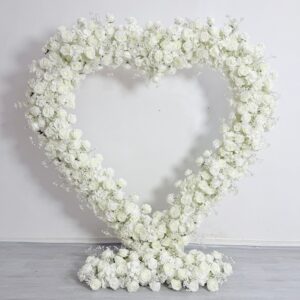 2*2m White Fabric base Artificial Flower Heart Shaped Arch Flower Ball Table Centerpieces - Image 4