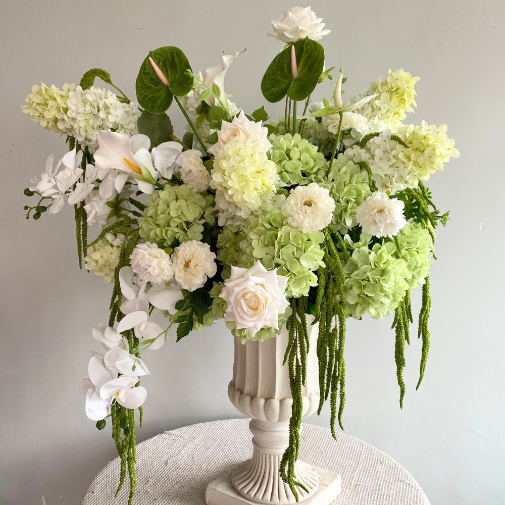70cm Green&White Artificial Flower Ball Table Centerpieces