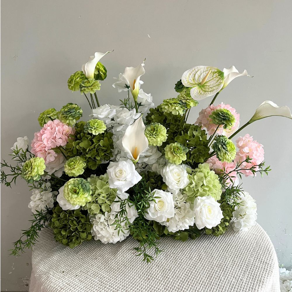 70cm Green&White Artificial Flower Ball Table Centerpieces