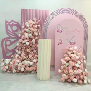 1.8*1.2m Pink Artificial Flower Arch