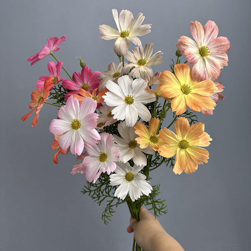 61cm 5-Head Silk Cosmos Artificial Galsang Flower Wildflowers
