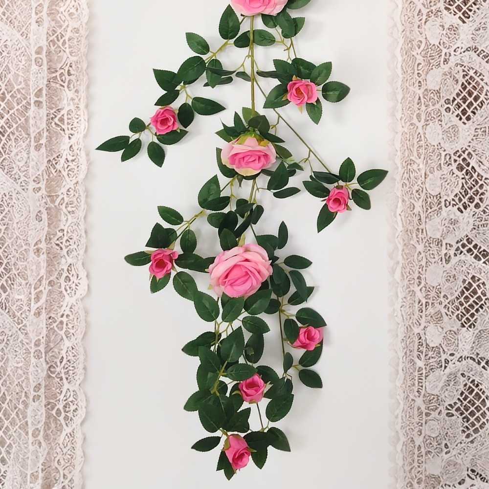 162cm Silk Artificial Rose Flower Vine Hanging Flower Garland