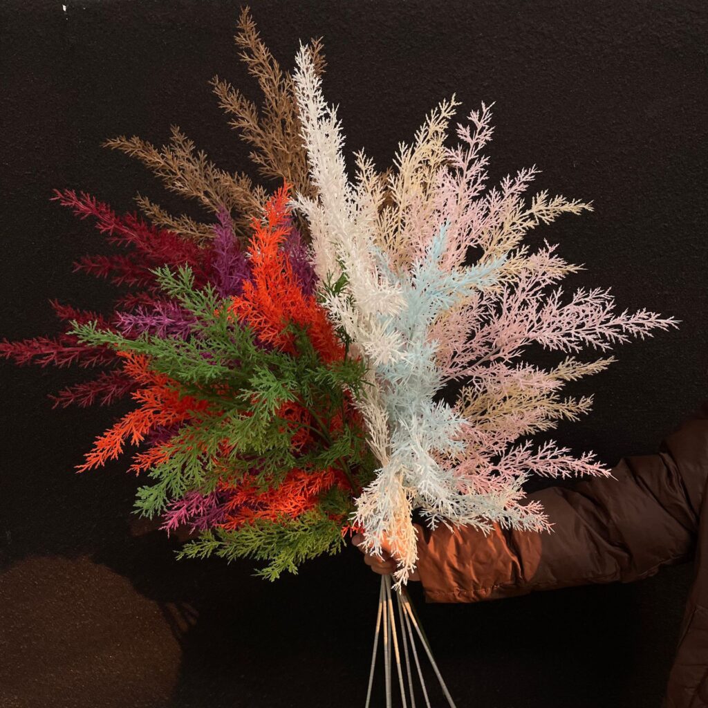 90cm 4-Branched Artificial Greenery Small Pine Sprigs & Misty Grass