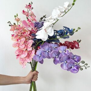 100cm 9-Head 3D Printed Artificial Orchid Flower Phalaenopsis