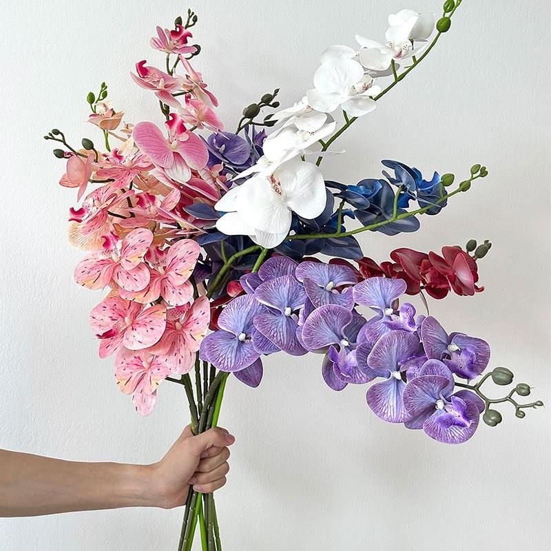 100cm 9-Head 3D Printed Artificial Orchid Flower Phalaenopsis
