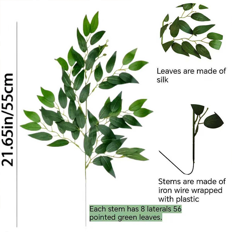 Artificial Elaeagnus Angustifolia Leaves Greenery & Italian Boxwood Branches
