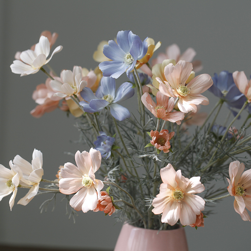 60cm Silk 6-Head Cosmos Artificial Galsang Flower Wildflowers