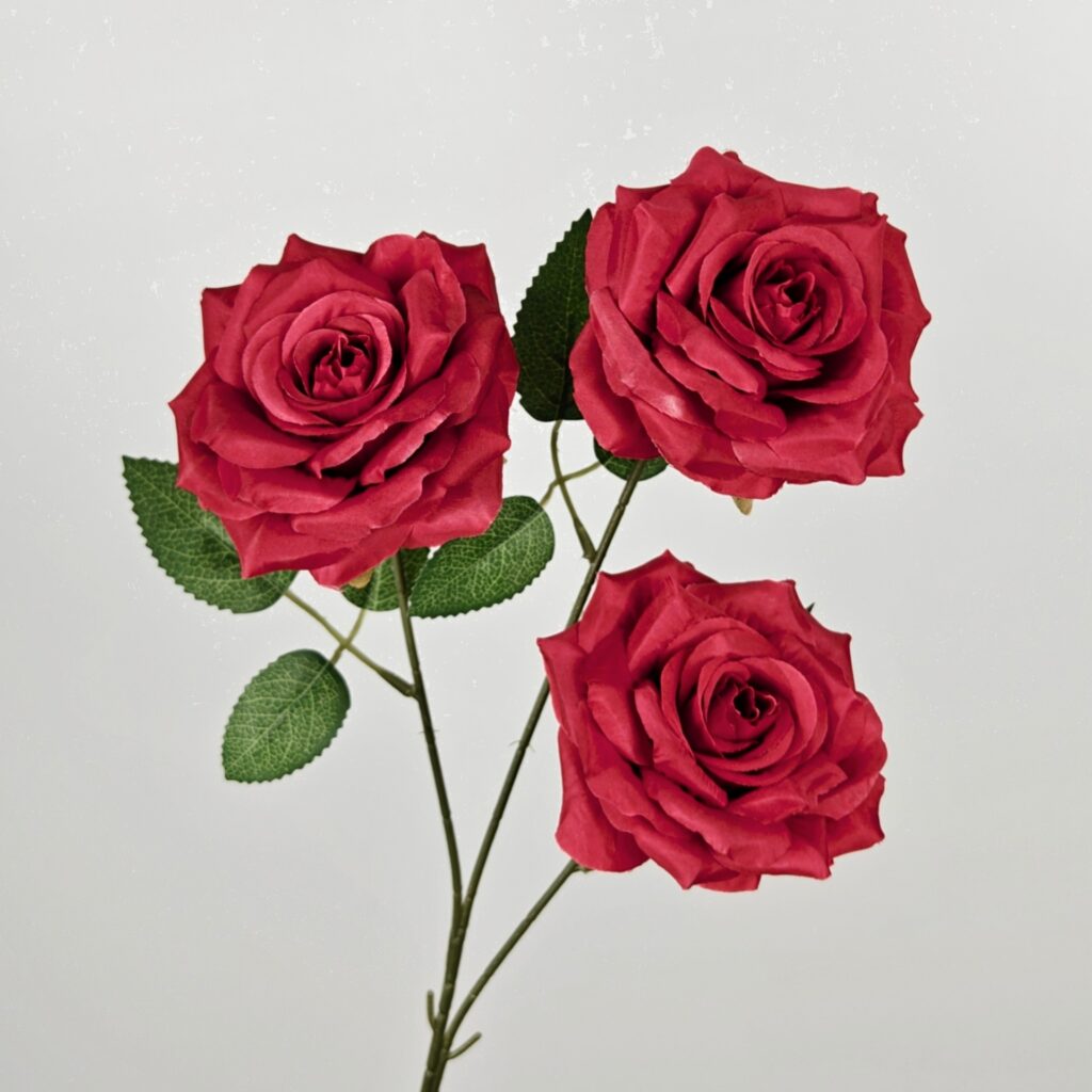 66cm 3-Head Silk Artificial Rose