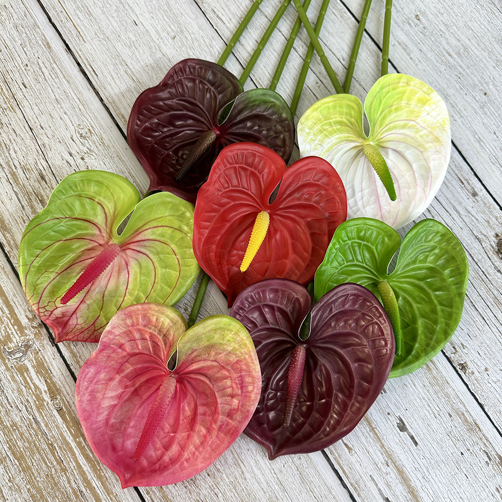 60cm Soft Rubber Artificial Anthurium Flower