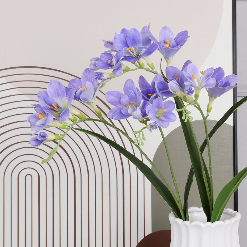62cm Multi-head Artificial Orchid Flower Freesia