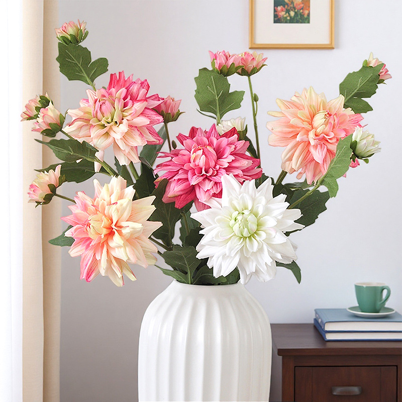 65cm 3-Head Silk Artificial Dahlia Flower