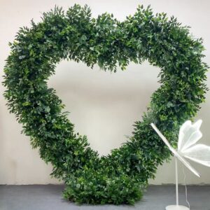2.4*2.4M Foliage Style Green Artificial Plant Heart Shaped Arch