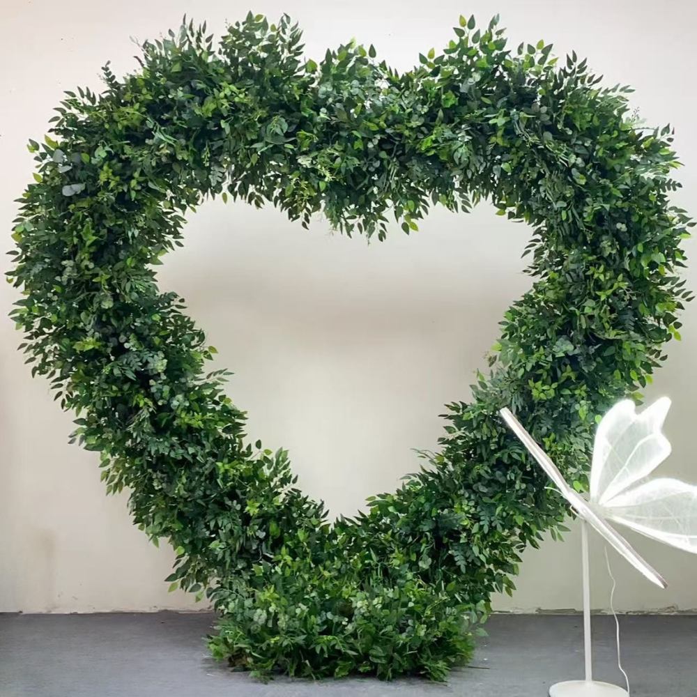 2.4*2.4M Foliage Style Green Artificial Plant Heart Shaped Arch