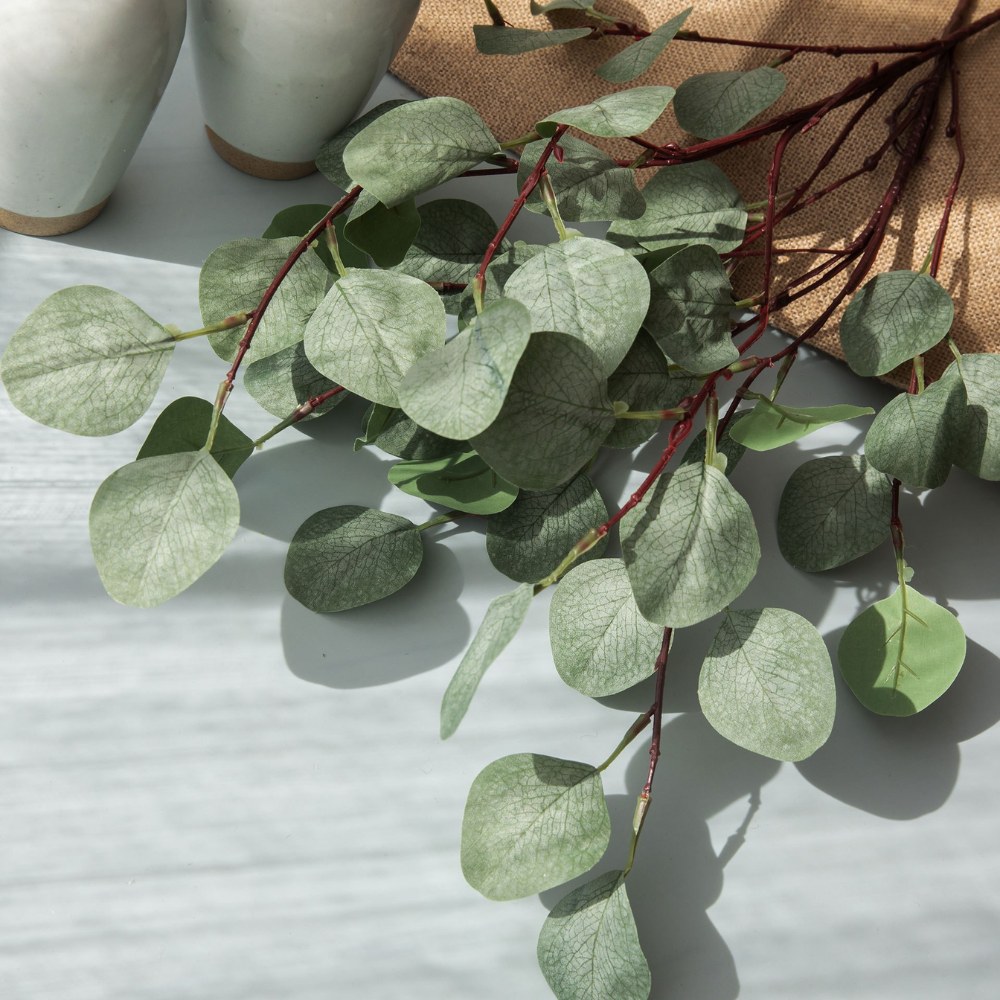 90cm Silk Artificial Eucalyptus Leaves Apple Leaves Landscape Foliage
