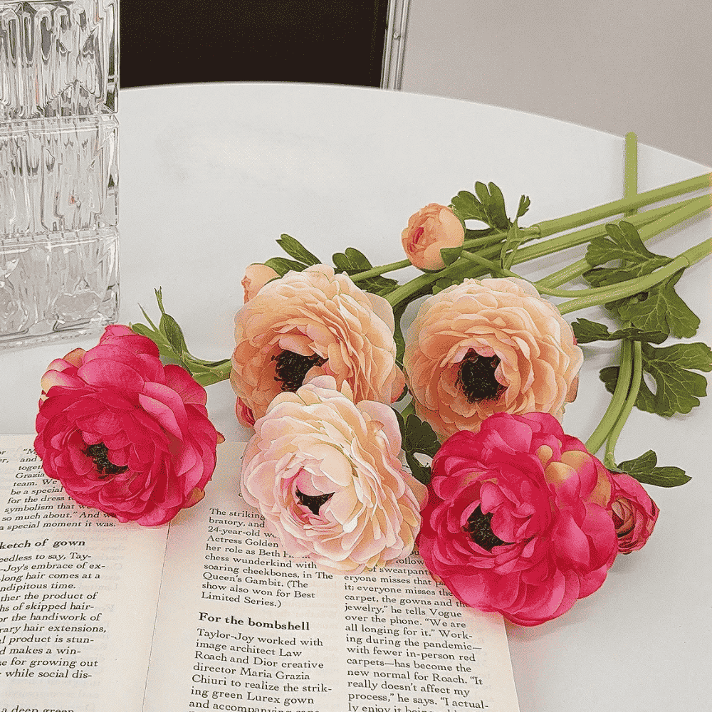 49cm 2-Head Silk Artificial Lotus Bud Peony Flower