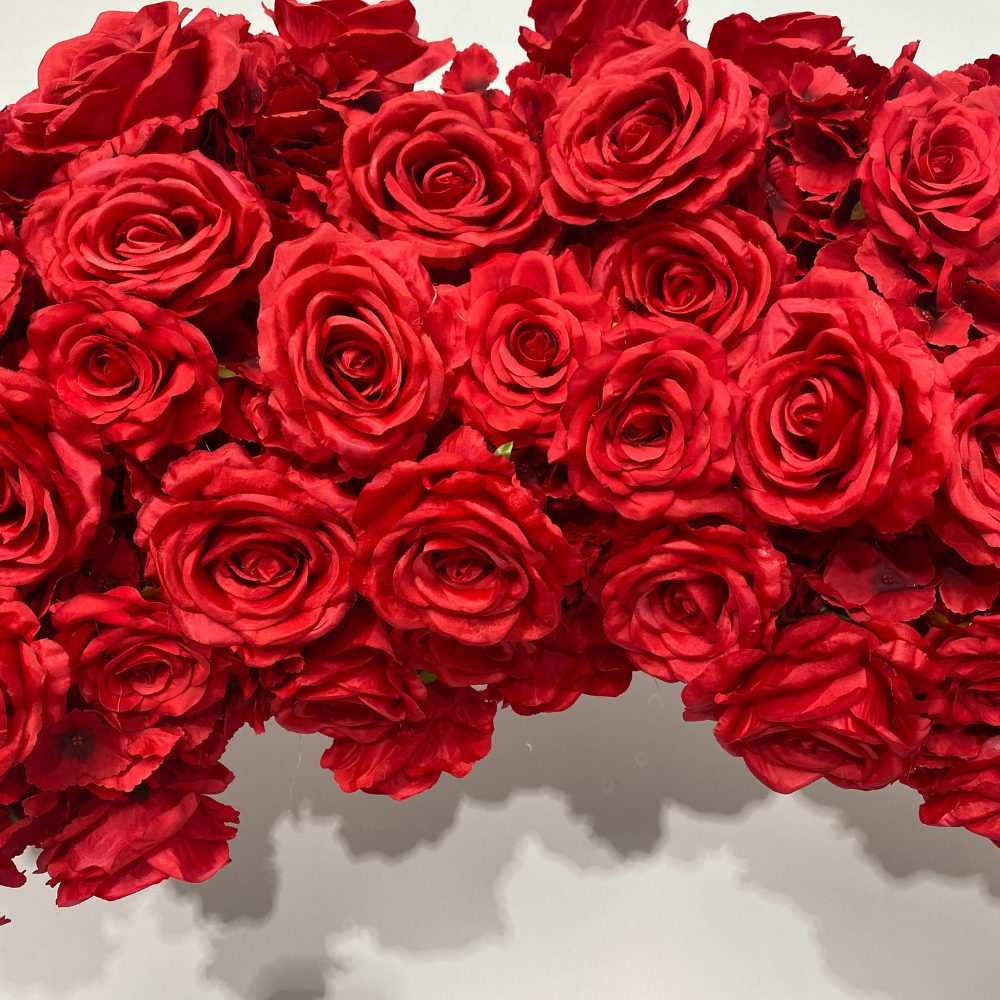 2*2m Red Artificial Flower Heart Shaped Arch