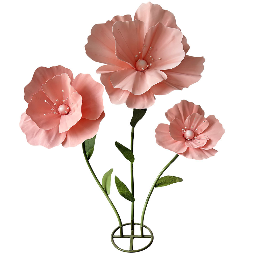 80\120\140cm 3-Head PU Artificial Giant Flowers