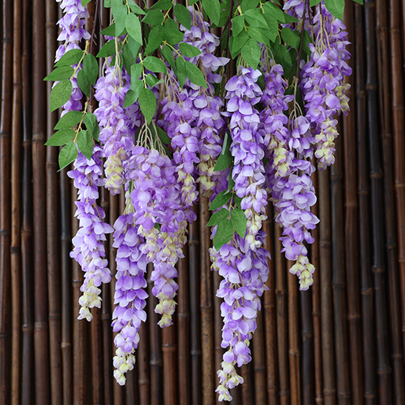 120cm 5-Head Silk Artificial Hanging Flower Wisteria