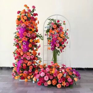 1.8m Pink&Orange Artificial Flower Arch Flower Row Hanging Flower Arrangement