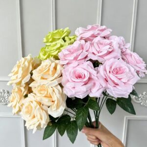 40cm 9-Head Silk Artificial Rose Flower Bouquet