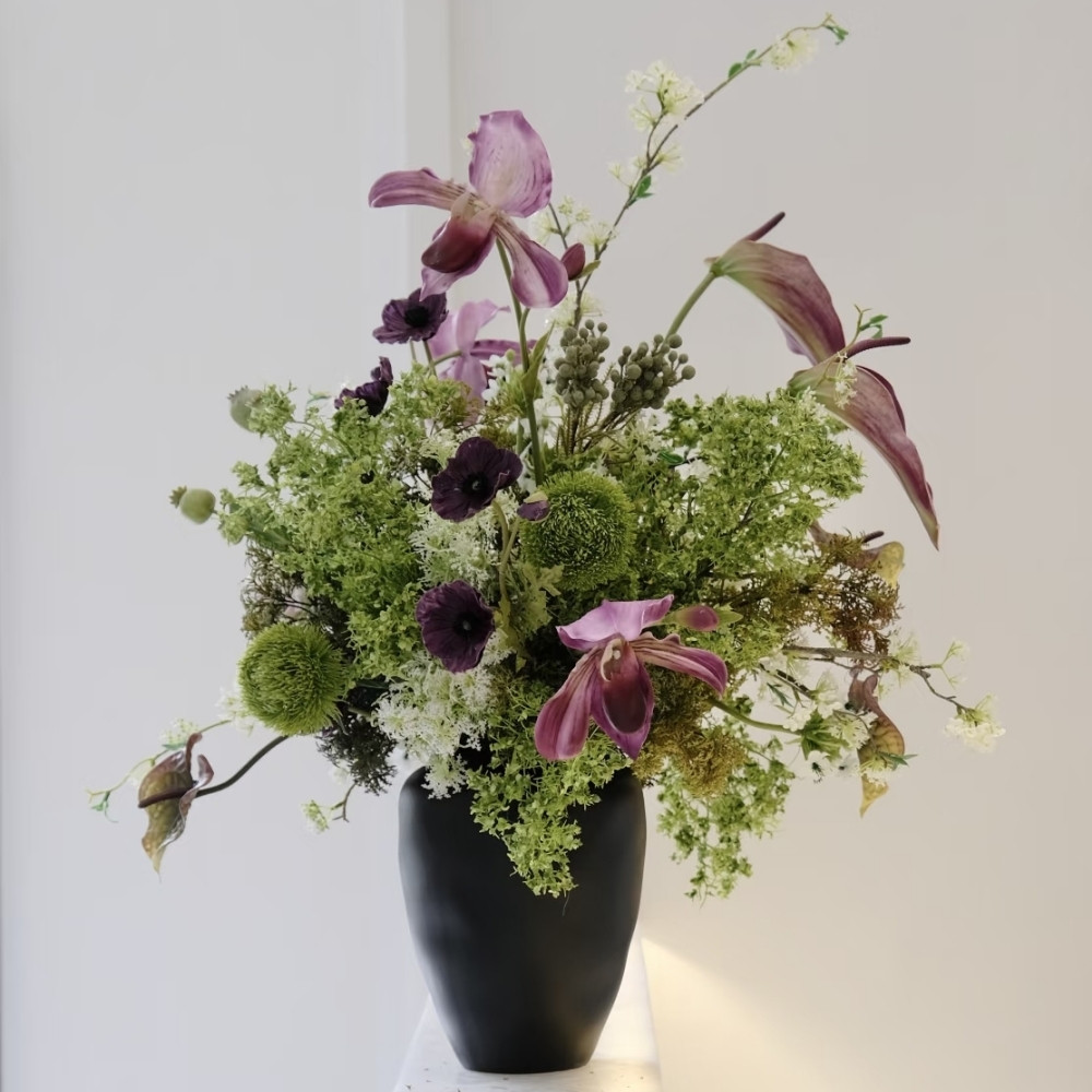 55cm Soft Rubber Artificial Dianthus Green Plant