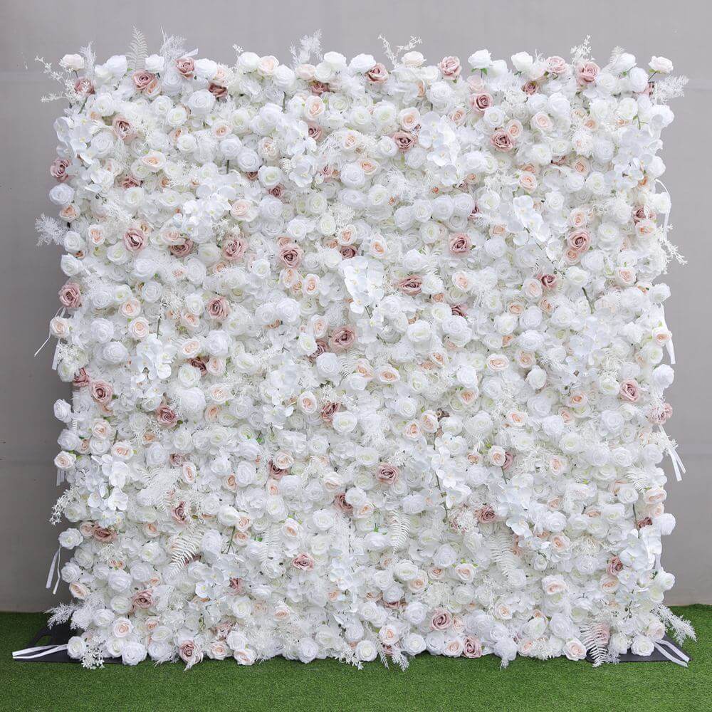 2.4*2.4m(8*8ft) Champagne Artificial Flower Wall Event Backdorp Panel