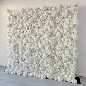 2.4*2.4m(8*8ft) White Artificial Hydrangea&Rose Flower Wall - Image 3