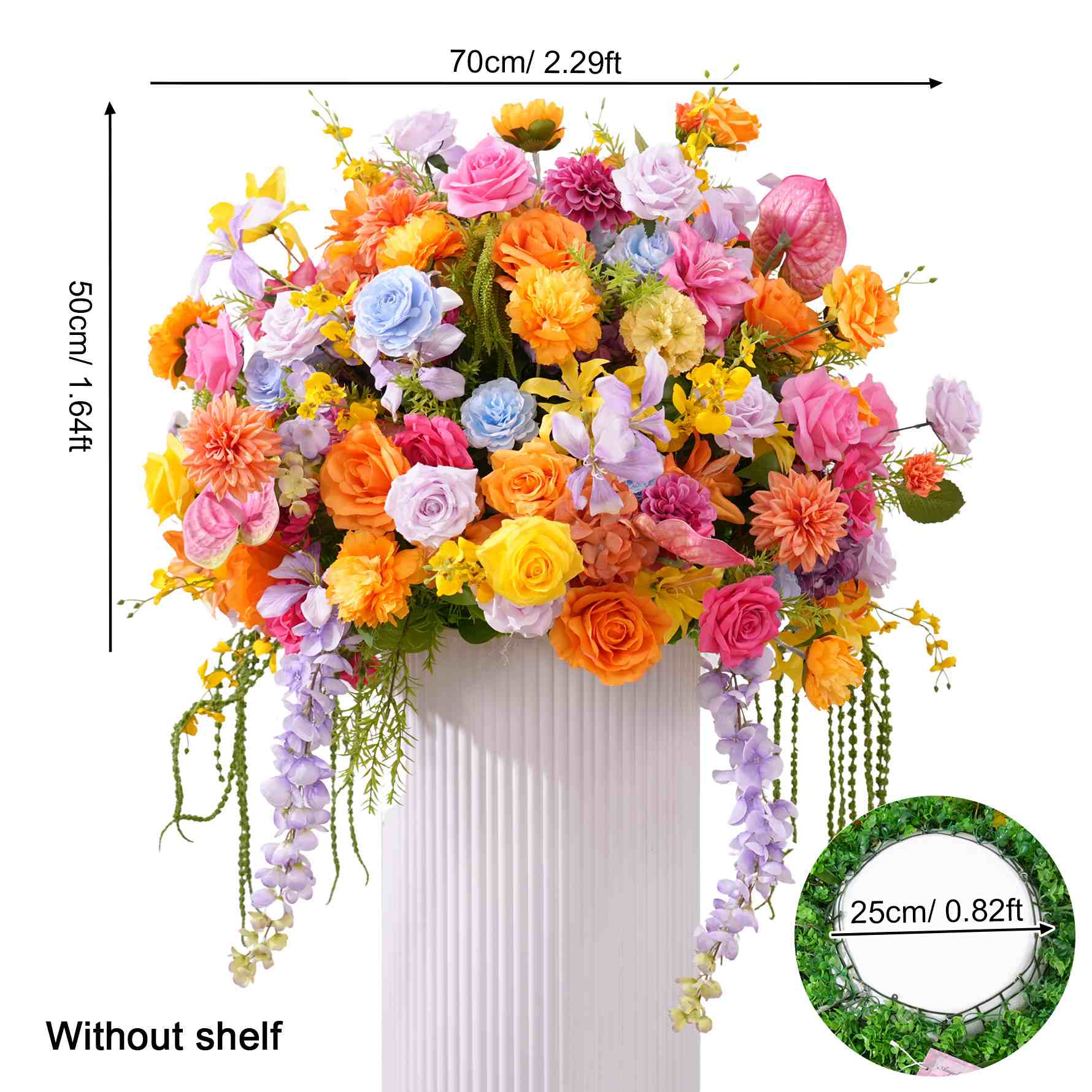 Orange Pink Purple Artificial Flower Arrangement Set - Image 5