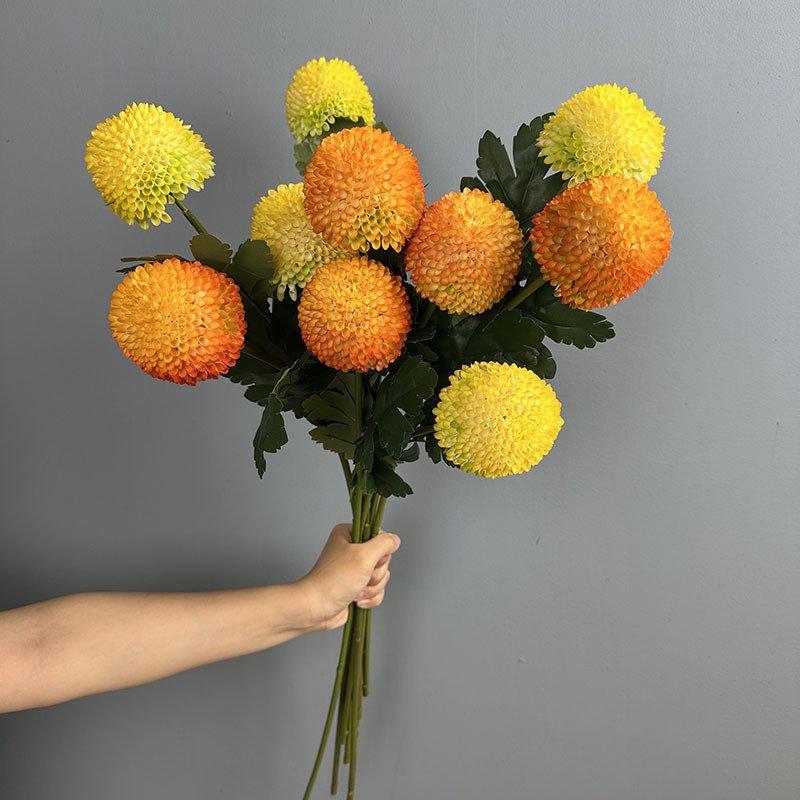 58cm Plastic Artificial Pom Pom Chrysanthemum
