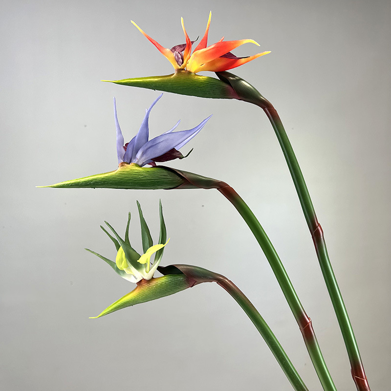 85cm Artificial Soft Rubber Real Touch Bird of Paradise Strelitzia Reginae Flower