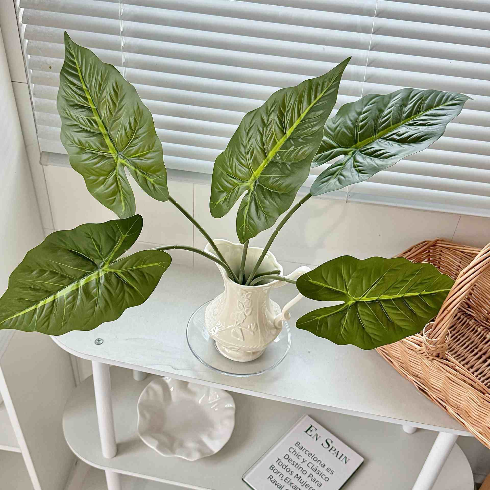 68cm 3D Printed Alocasia Leaves & Colored Taro Leaves Artificial Green Plants - Image 3