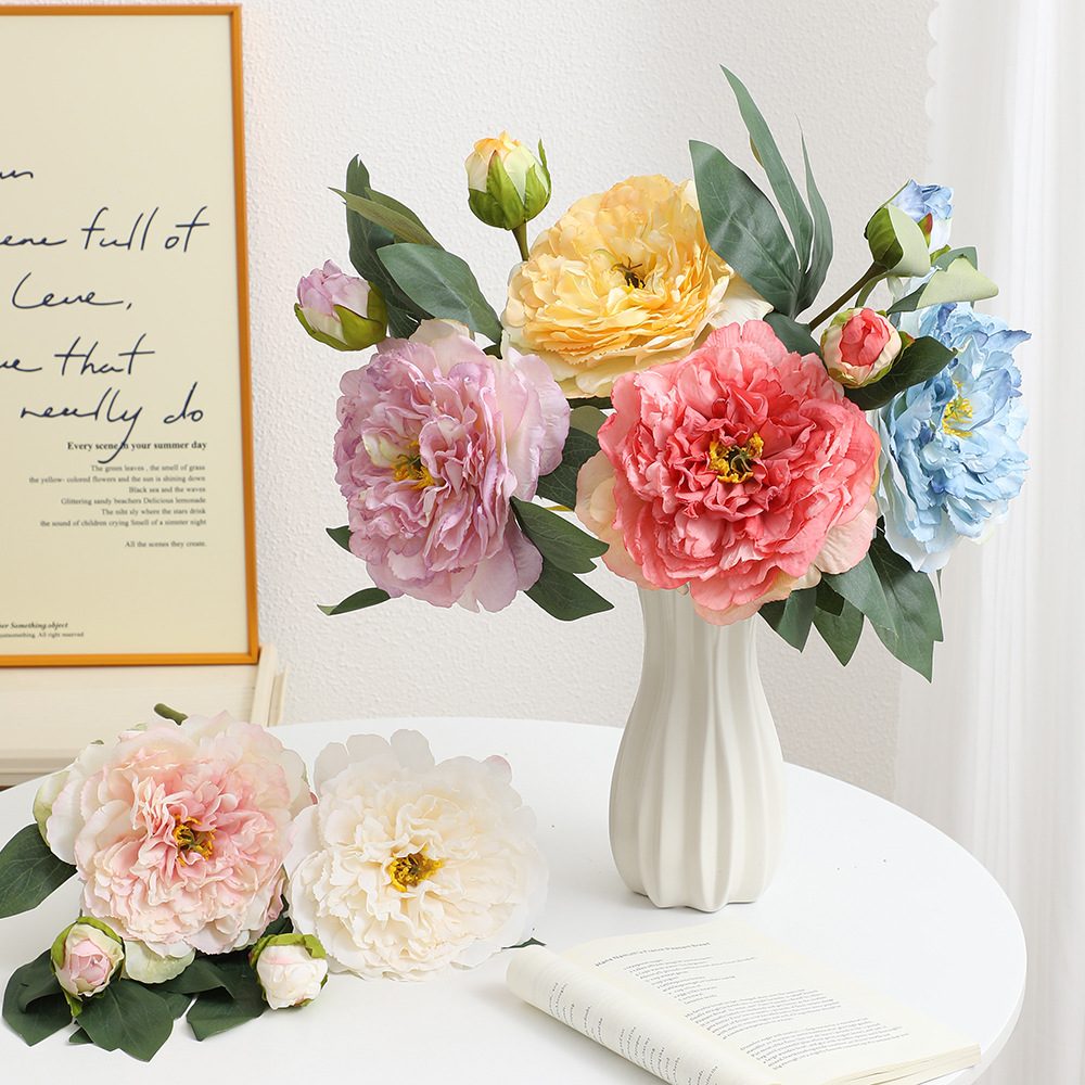 49cm Silk Ombre Dyed Artificial Peony Flower