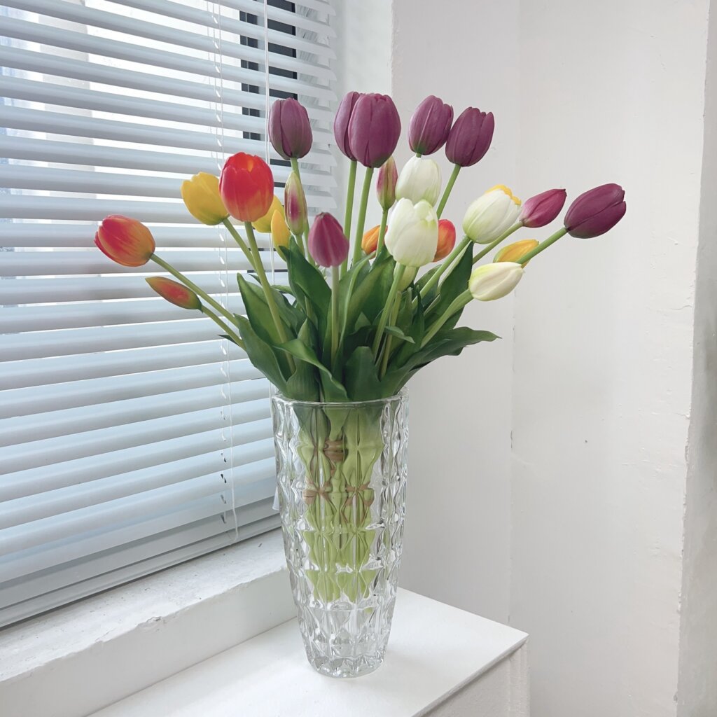 40cm Real Touch 5-Head Artificial Tulip Flower Bouquet