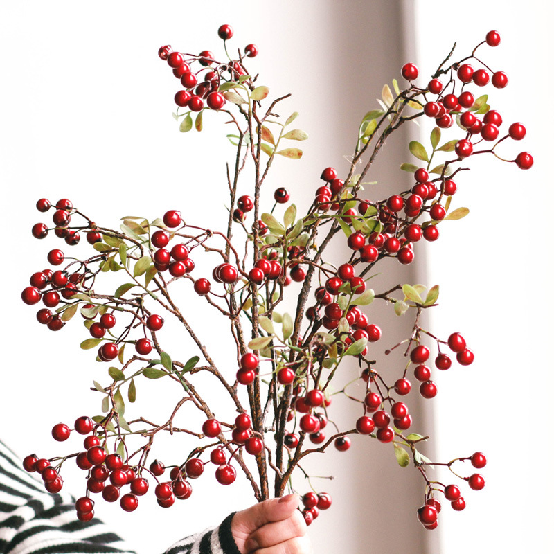 70cm Plastic Artificial Berry Branch Holly
