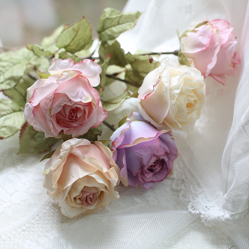 62cm Silk Ombre Dyed Artificial Rose Flower