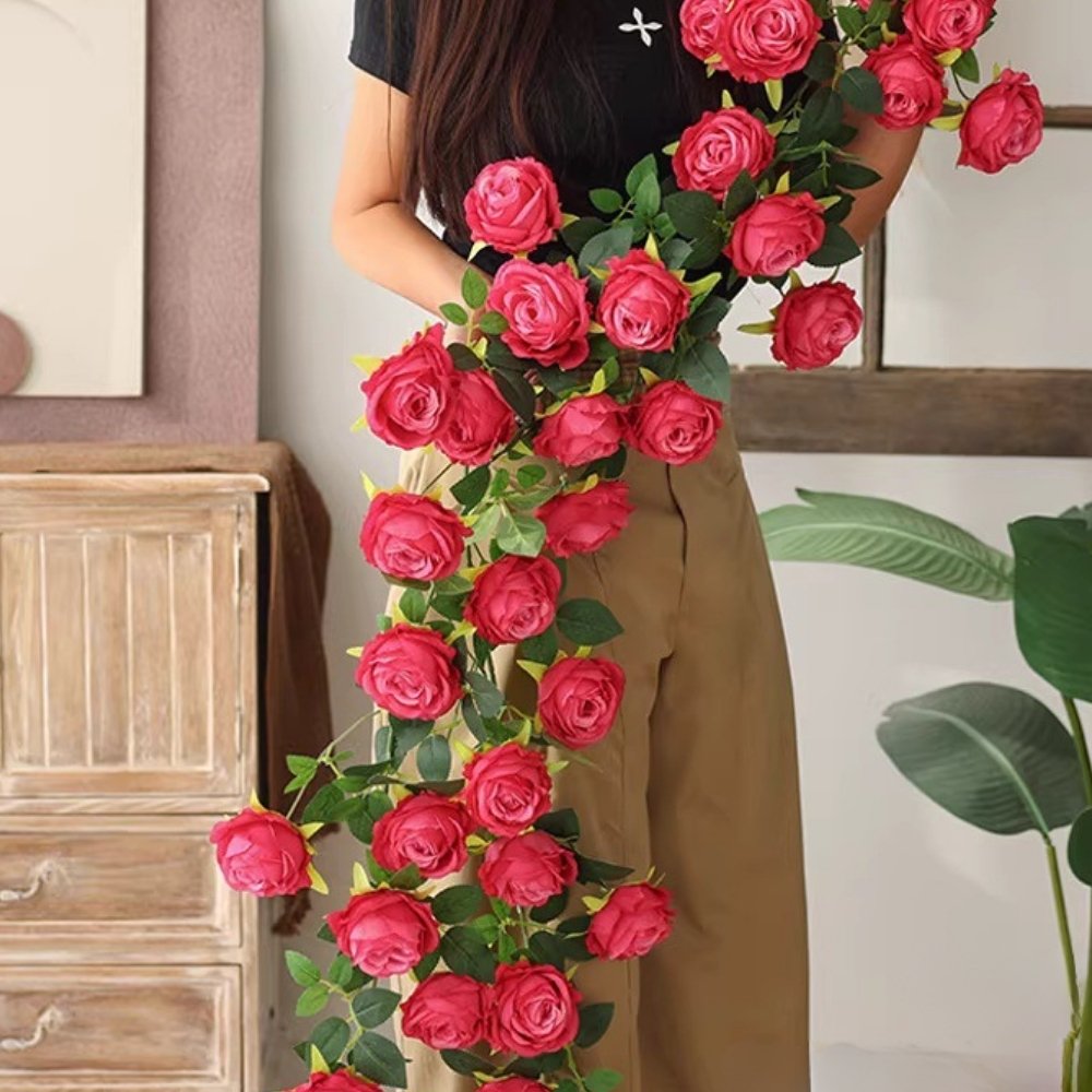 180cm Silk Artificial Rose Flower Hanging Vine