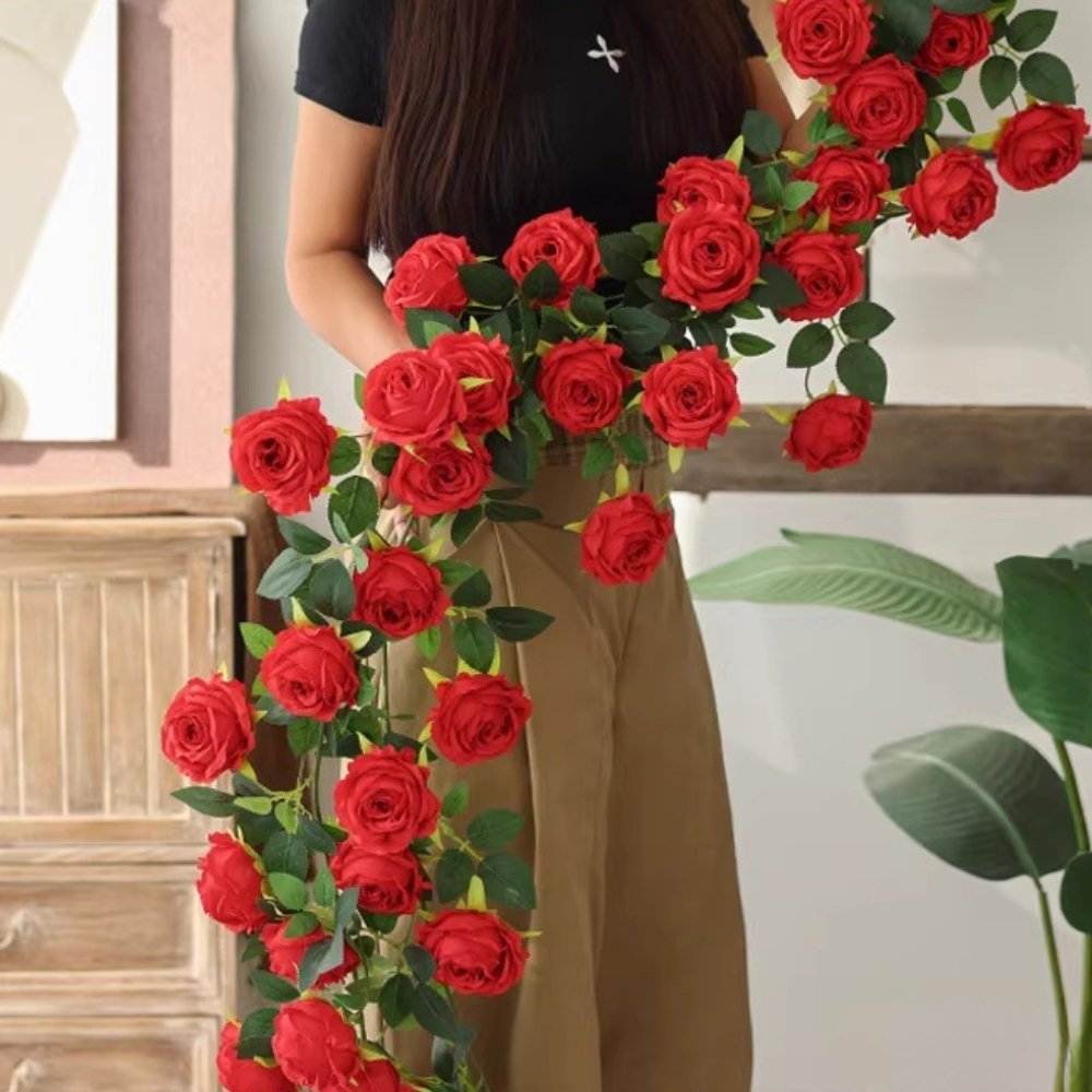 180cm Silk Artificial Rose Flower Hanging Vine