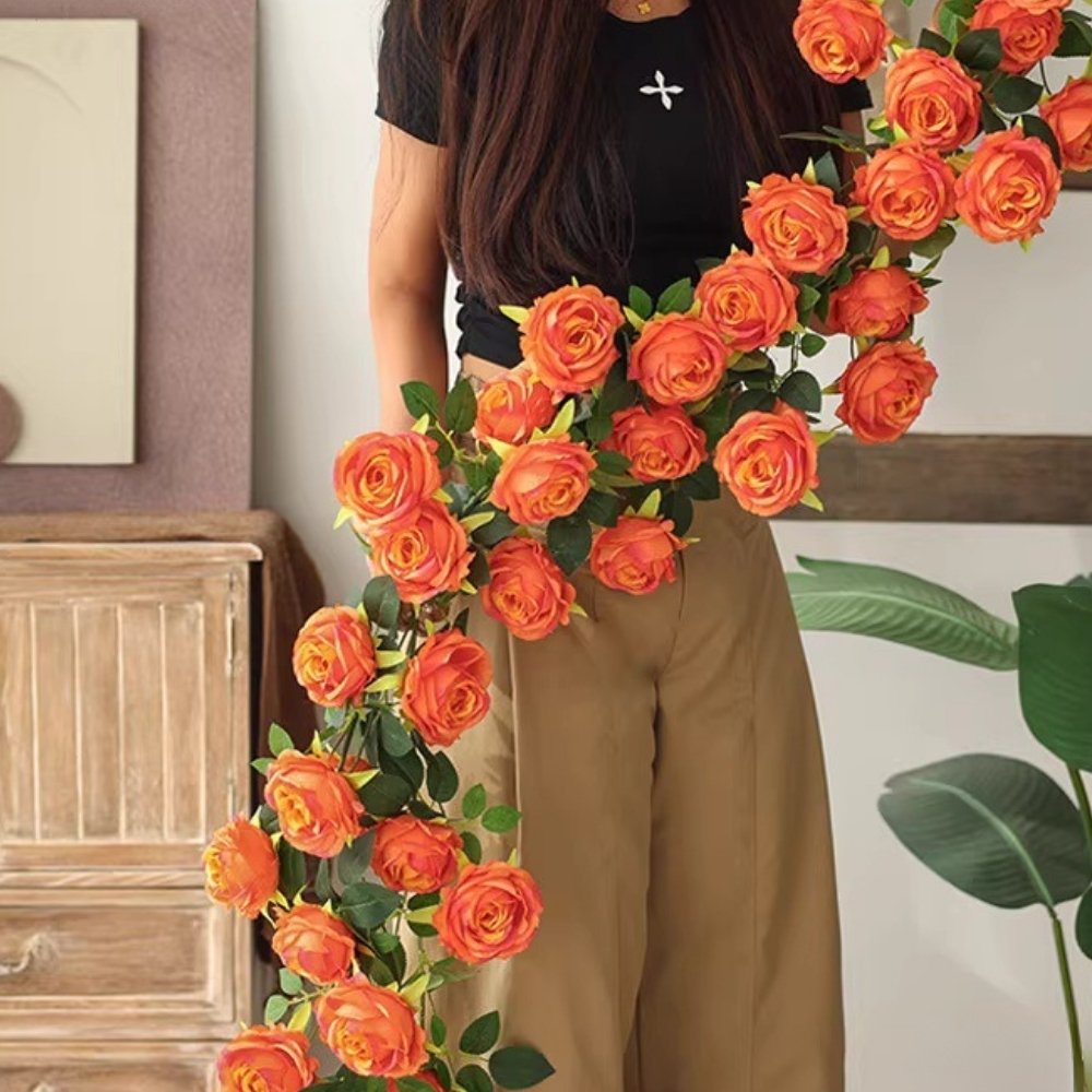 180cm Silk Artificial Rose Flower Hanging Vine